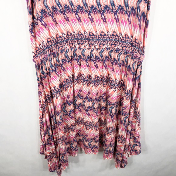 Avenue Plus Size 18 20 Dress Midi Shift Pink Blue‎ Sleeveless Drawstring 438 - Picture 7 of 8